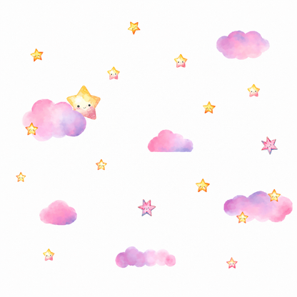 Stickers Nuages & Étoiles Phosphorescents  – Lumineux la Nuit