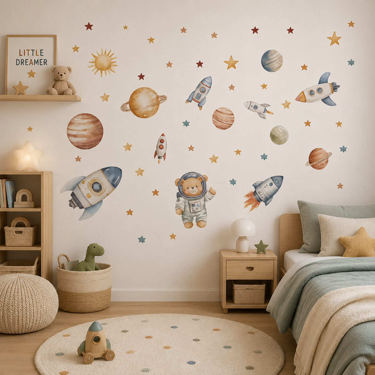 Stickers Muraux Espace Fusées & Planètes – Déco Chambre Enfant