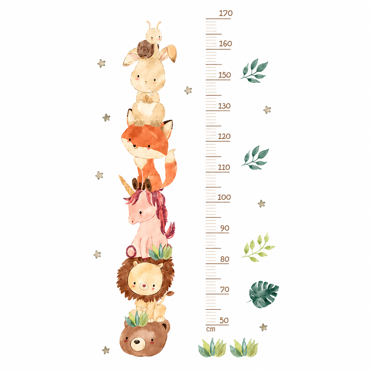 Sticker Toise Murale Animaux – Mesure Croissance Chambre