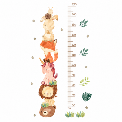 Sticker Toise Murale Animaux – Mesure Croissance Chambre