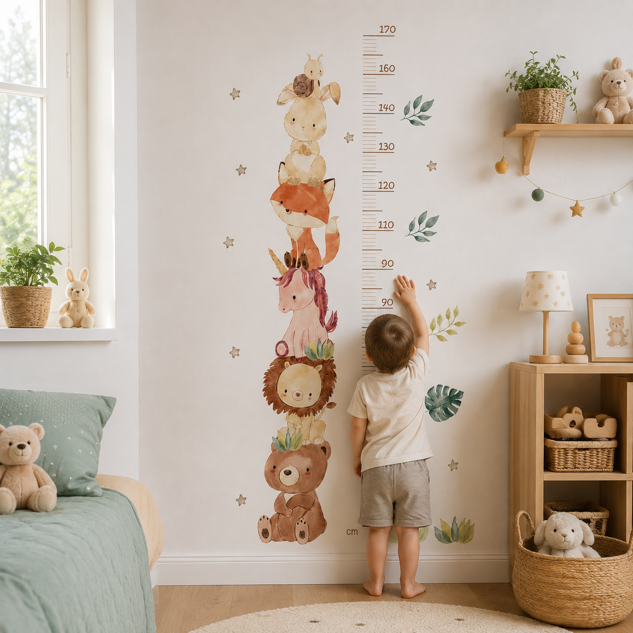 Sticker Toise Murale Animaux – Mesure Croissance Chambre