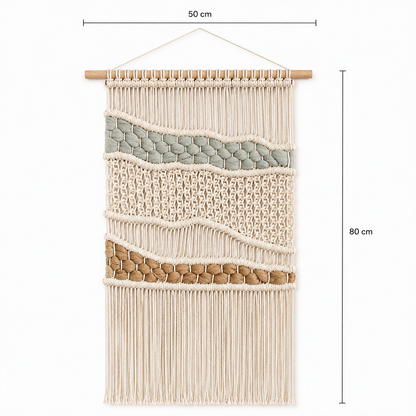 Tenture Macramé Bohème Multicolore – Tapisserie Murale Tissée Main